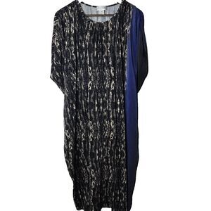 Refinity Crinkle Midi Dress Boxy Artsy Boho Medium Maximalist